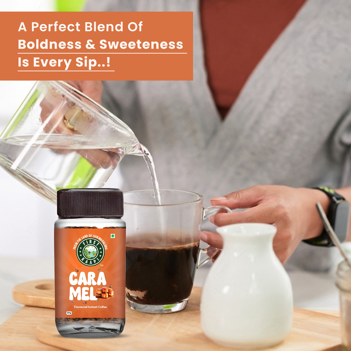 First Kaapi Caramel Flavoured Instant Coffee Powder